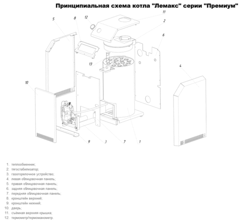 Газовый напольный котел Лемакс Премиум 16N