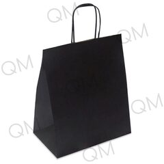 Крафт пакет с кручеными ручками и прямоугольным дном 240*140*280 мм 80 г/м2 черный внутри бурый, 10шт