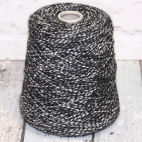 Смесовка с альпакой и мериносом SOFT TWEED 150  черно-белый