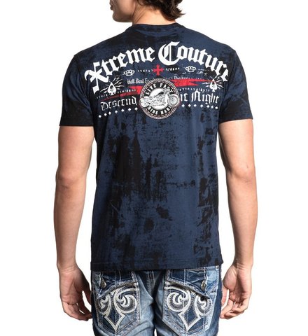 Xtreme Couture | Футболка мужская OUTLAW RIDERS X1952 от Affliction спина на модели