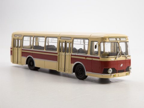 LiAZ-677 beige-burgundy 1:43 Modimio Our Buses #28