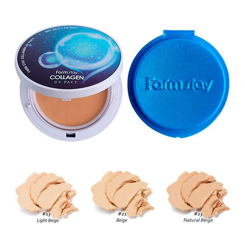 FarmStay Collagen UV Pact SPF50+ PA+++ - Компактная пудра с коллагеном со сменным блоком (тон 23)