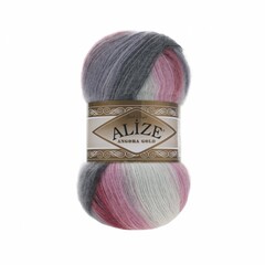 Пряжа ALIZE "Angora Gold Batik" 1602 розовый/белый/серый