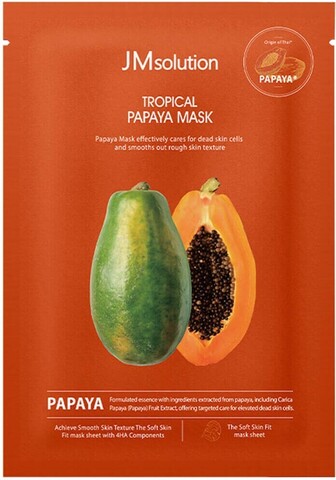 Выравнивающая тканевая маска с папайей JMsolution Tropical Papaya Mask