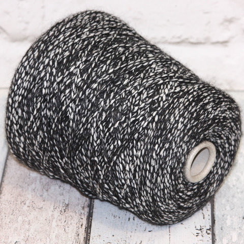 Смесовка с альпакой и мериносом SOFT TWEED 150  черно-белый