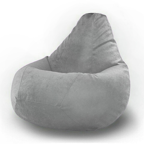 Кресло-мешок «Груша» Велюр светло-серый XXXL