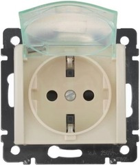 Розетка 1-м СП Valena с защ. крышкой защ. шторки нем. станд. с заземл. IP44 в сборебел. Leg 774220