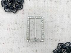 Пряжка декоративная металл, р. 3х4 см, серебро