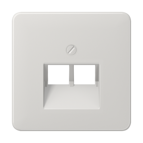 Розетка компьютерная, двойная UAE, кат.6, экранированная. Цвет Светло серый. JUNG CD. EPUAE8-8UPOK6+CD569-2UALG