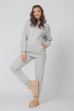 Утепленный спортивный костюм для беременных и кормящих  16501 серый меланж