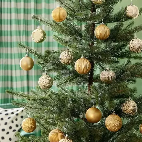 Набор ёлочных украшений (шар) Vintertid, 32 шт, 8 см, пластик, золотой