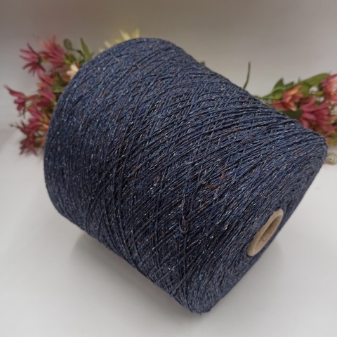 Буретный шелк Indian Bourette Tweed 533м/100гр Темный джинс 05