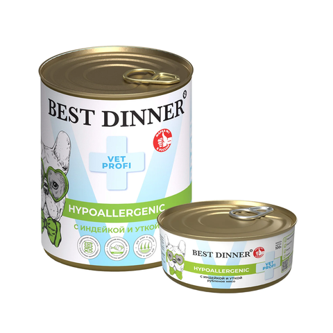 Best Dinner Exclusive Vet Profi Hypoallergenic С индейкой и уткой для собак