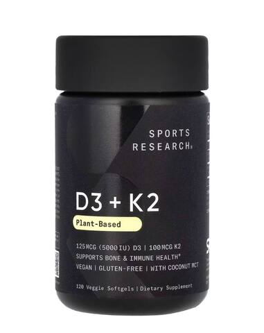 Sports Research D3 и K2, растительные капсулы, 120 растительных капсул