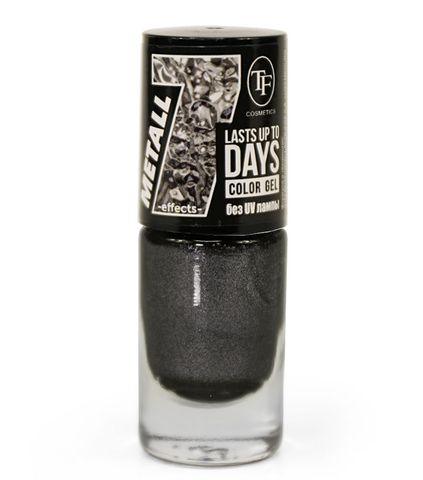 TF Лак для ногтей COLOR GEL METALL тон 347 Черный циркон 8мл