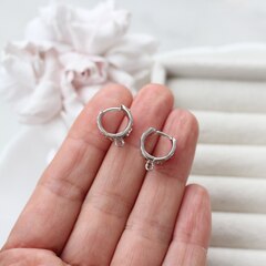 Швензы фактурные 12*8 мм с французским замком, родий, Ш141