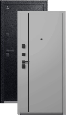 Теплая дверь входная Центурион С-106 (2026), 2 замка, 2 мм металл, (черный муар+сильвер кашемир)