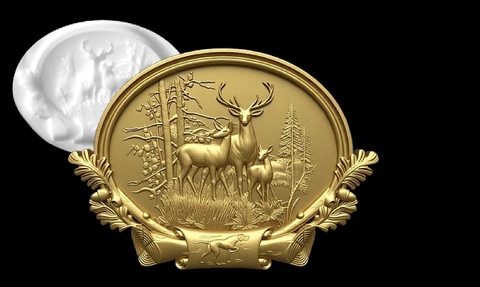 Силиконовый молд № 0203 Панно с оленями