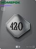 Номерок на дверь квартиры 420, для кабинета, офиса, шильдик 9 х 7 см, брашированная сталь, Айдентика Технолоджи