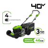 Газонокосилка аккумуляторная Greenworks Арт. 2506807UB, 40V, 46см, самоходная, бесщеточная, c 1хАКБ 4 Ач и ЗУ — фото 1