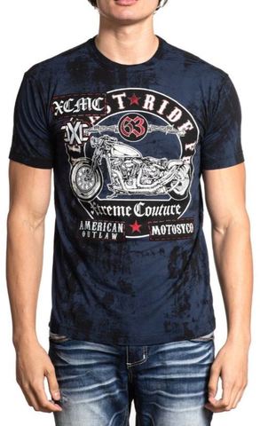 Xtreme Couture | Футболка мужская OUTLAW RIDERS X1952 от Affliction перед на модели