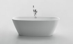 BelBagno BB72-1500-W0 Отдельностоящая, прямоугольная акриловая ванна в комплекте со сливом (донным клапаном) цвета хром, без перелива 1500x760x600 фото