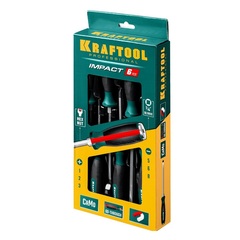 KRAFTOOL Impact, 6 шт, набор ударных отверток (25025)