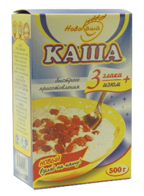 Белорусская каша "3 злака+изюм" не требующая варки 500г ...