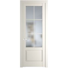 Межкомнатная дверь эмаль Profil Doors 3.2.2 (р.6) PD перламутр белый остеклённая