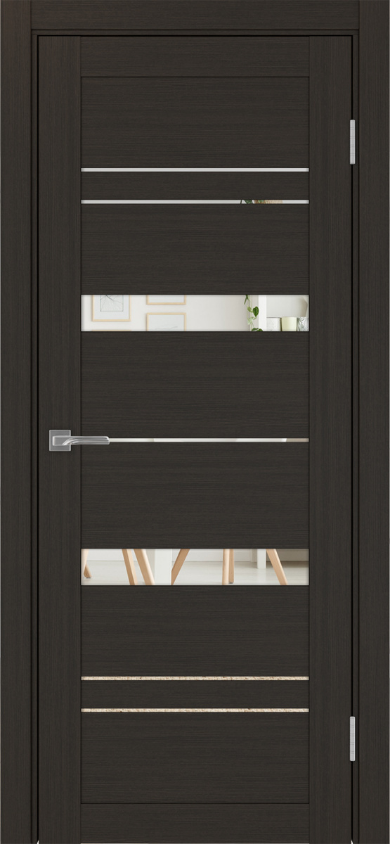 Дверь межкомнатная Оптима Порте Турин 562.12, цвет венге, экошпон, зеркало