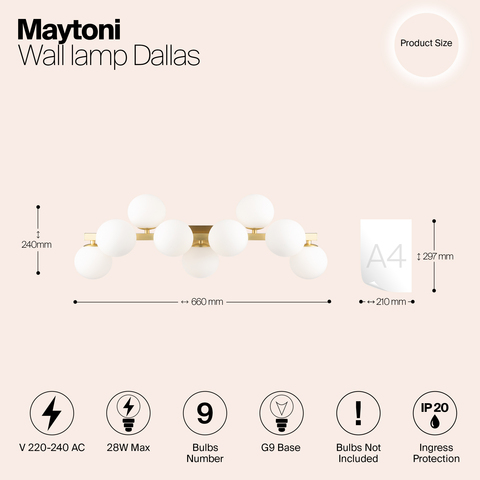 Настенный светильник Maytoni Dallas MOD547WL-09BS