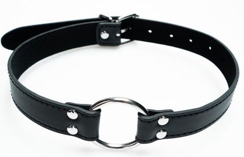Черный кляп-расширитель с кольцом на ремешке - Джага-Джага BDSM 914-02 BX DD