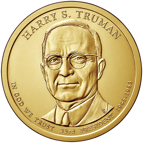 Монета США 1 доллар 33-й президент Гарри Трумен 2015 год памятная