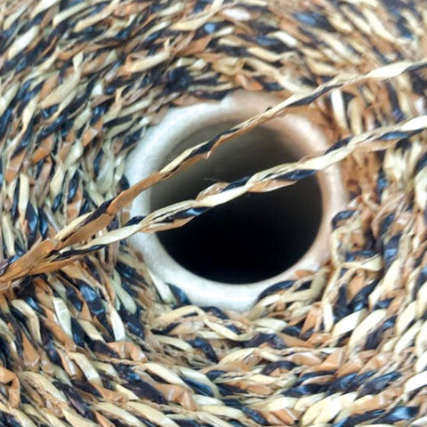 Плетеная рафия имитация 290 соломка с черным