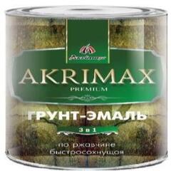 Грунт-эмаль 3в1 глянцевая «AKRIMAX-РREMIUM», зеленая 1.7кг (1упк-6шт) (300)