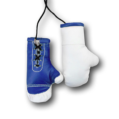 Перчатки боксерские комбинированные, белые с синим