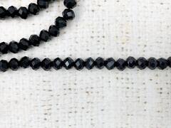 Бусины граненые Рондель, d 6 мм, (1уп=10нитей), чёрный