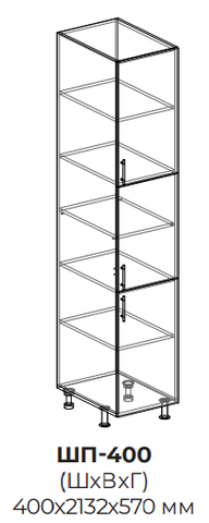 Кухня Квадро шкаф-пенал 400
