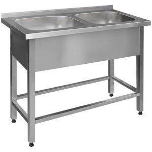 Ванна моечная Finist ВМПц-2(1200х600х850) 1 отверстие для смесителя, борт