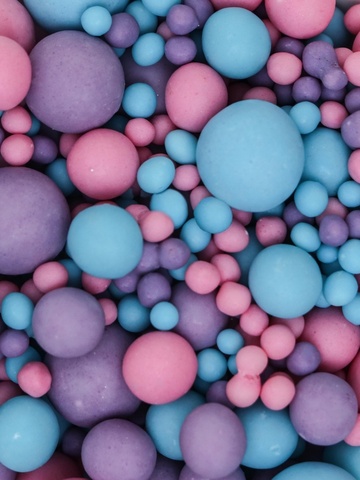 Воздушный рис в цветной кондитерской глазури матовый микс, розовый, сиреневый, голубой, 50 г