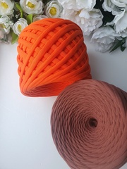 Orange knitting yarn