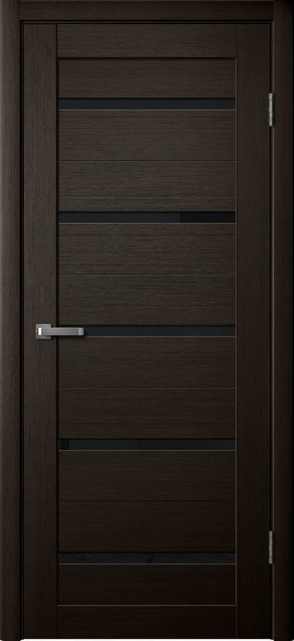 Дверь межкомнатная Двероникс 06Л, цвет мокко дуб, экошпон, стекло черное