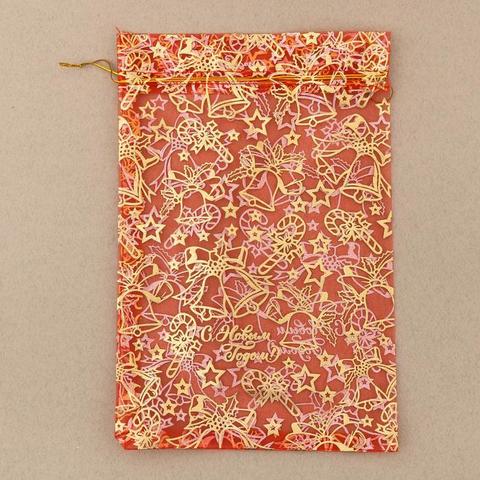 Мешочек «Новогодние игрушки», органза, 10×12 см