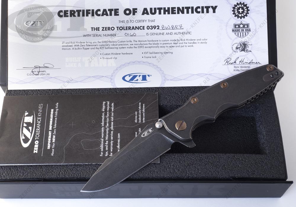 Нож Zero Tolerance 0392BWBRZ Rick Hinderer - фотография 