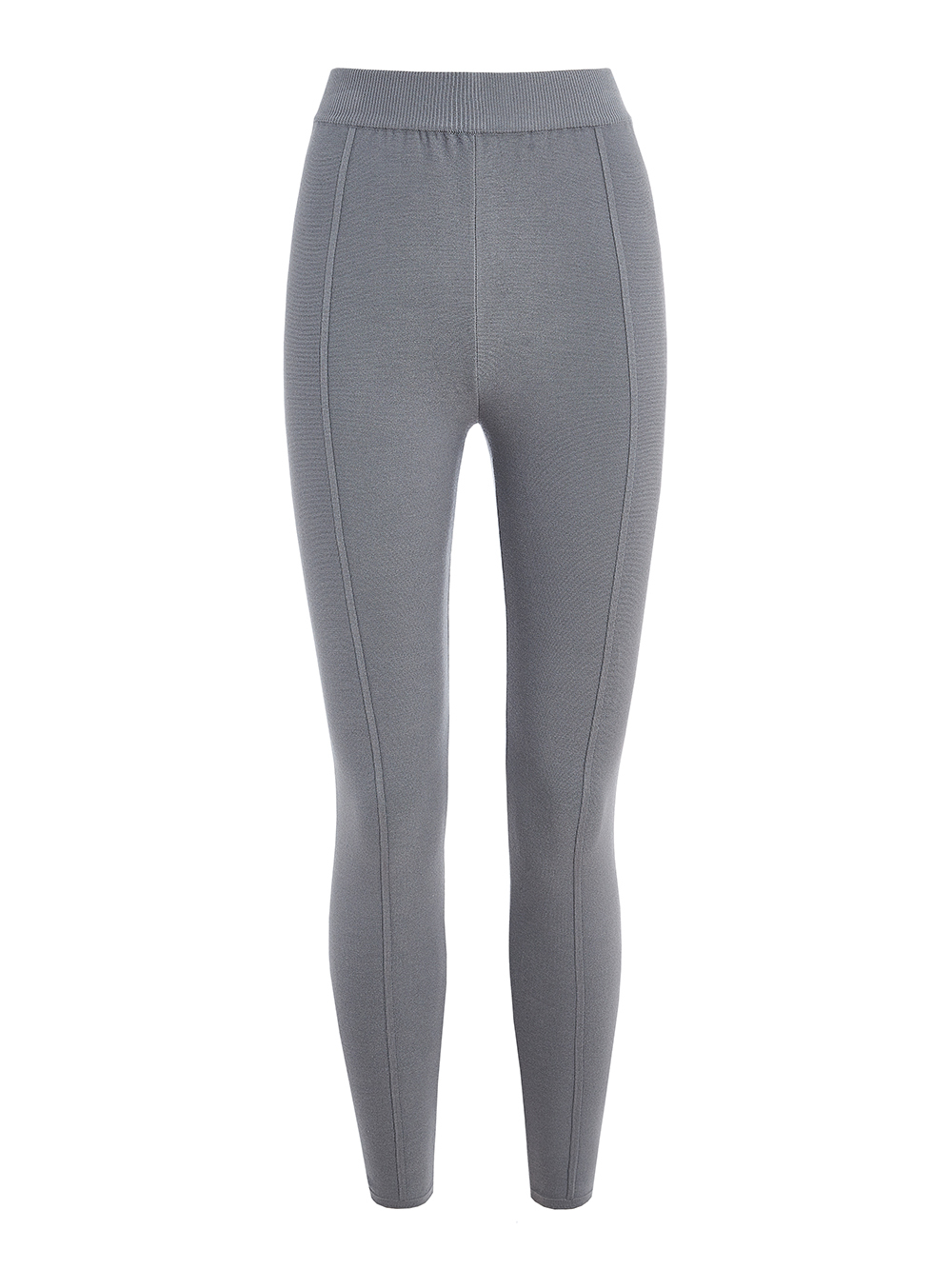 Женские брюки светло-серого цвета с рельефными полосками из вискозы