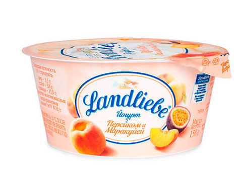 Йогурт персик-маракуйя "Landliebe", 150г