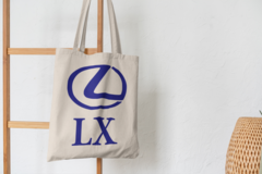 Сумка-шоппер с принтом Лексус LX (Lexus LX) бежевая 005