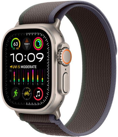 Умные часы Apple Watch Ultra 2 49 мм корпус из титана, ремешок Trail синего/черного цвета (M/L, 145–220 мм)