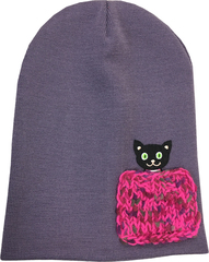 Зимняя шапка ANRU с котиком в розовом кармашке - это стильный и теплый головной убор, который станет отличным дополнением к вашему гардеробу.