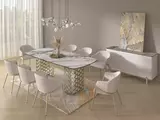 фото 8 Стол CHIAVARI 220 KL-188 Контрастный мрамор матовый, итальянская керамика / Шампань, DISAUR на profcook.ru
